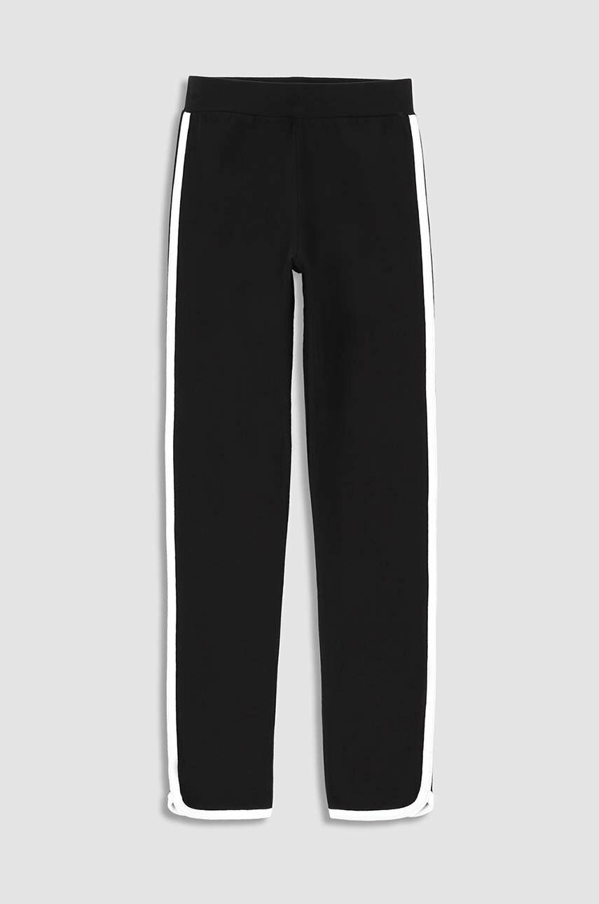 Coccodrillo pantaloni de trening pentru copii culoarea negru, neted