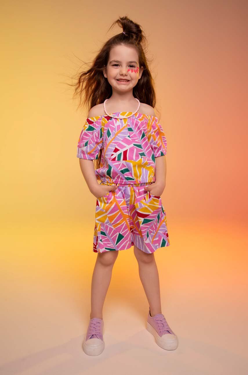 E-shop Bavlněné šortky Coccodrillo fialová barva, vzorované