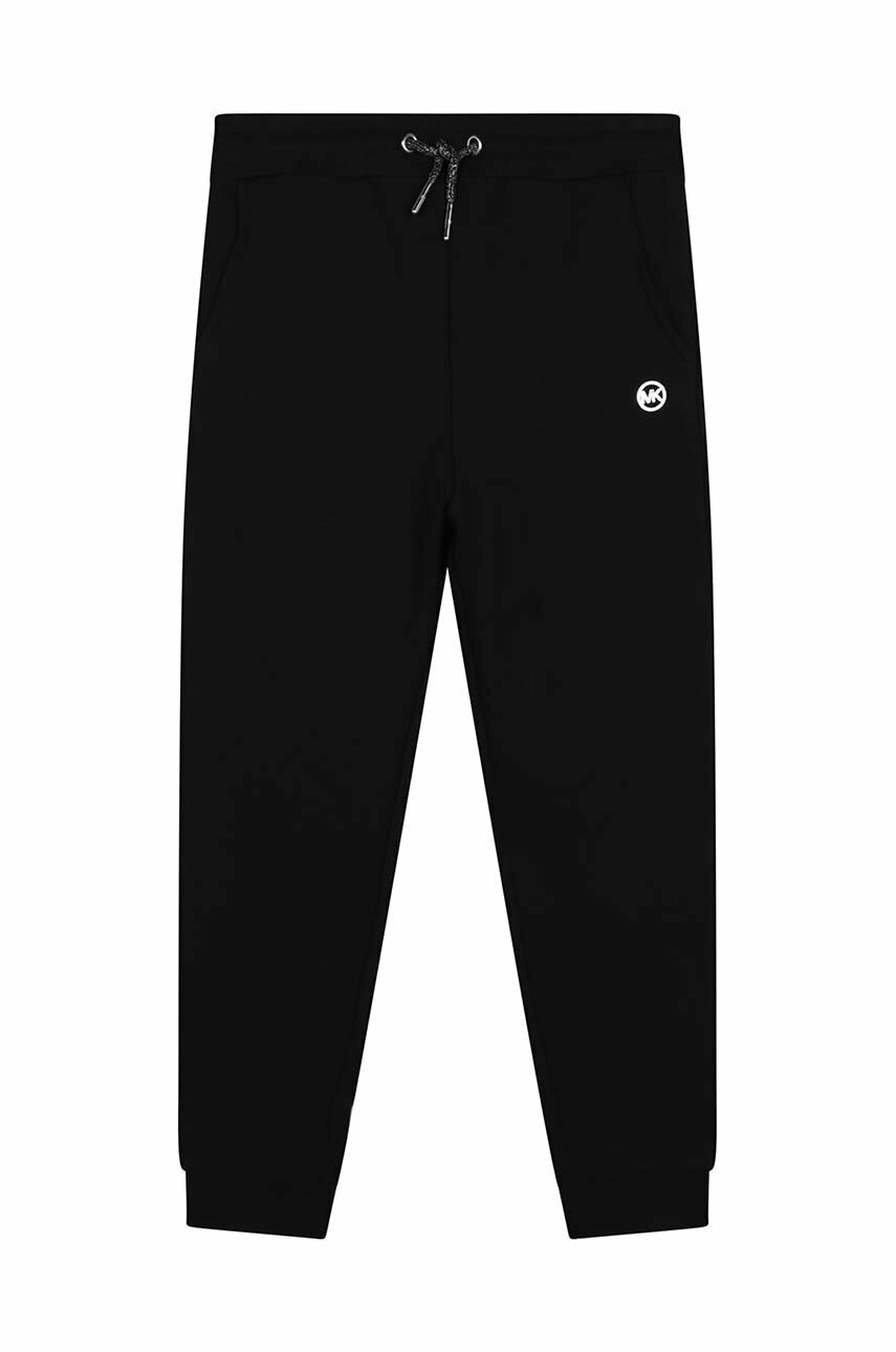 Michael Kors pantaloni de trening din bumbac pentru copii culoarea negru, neted