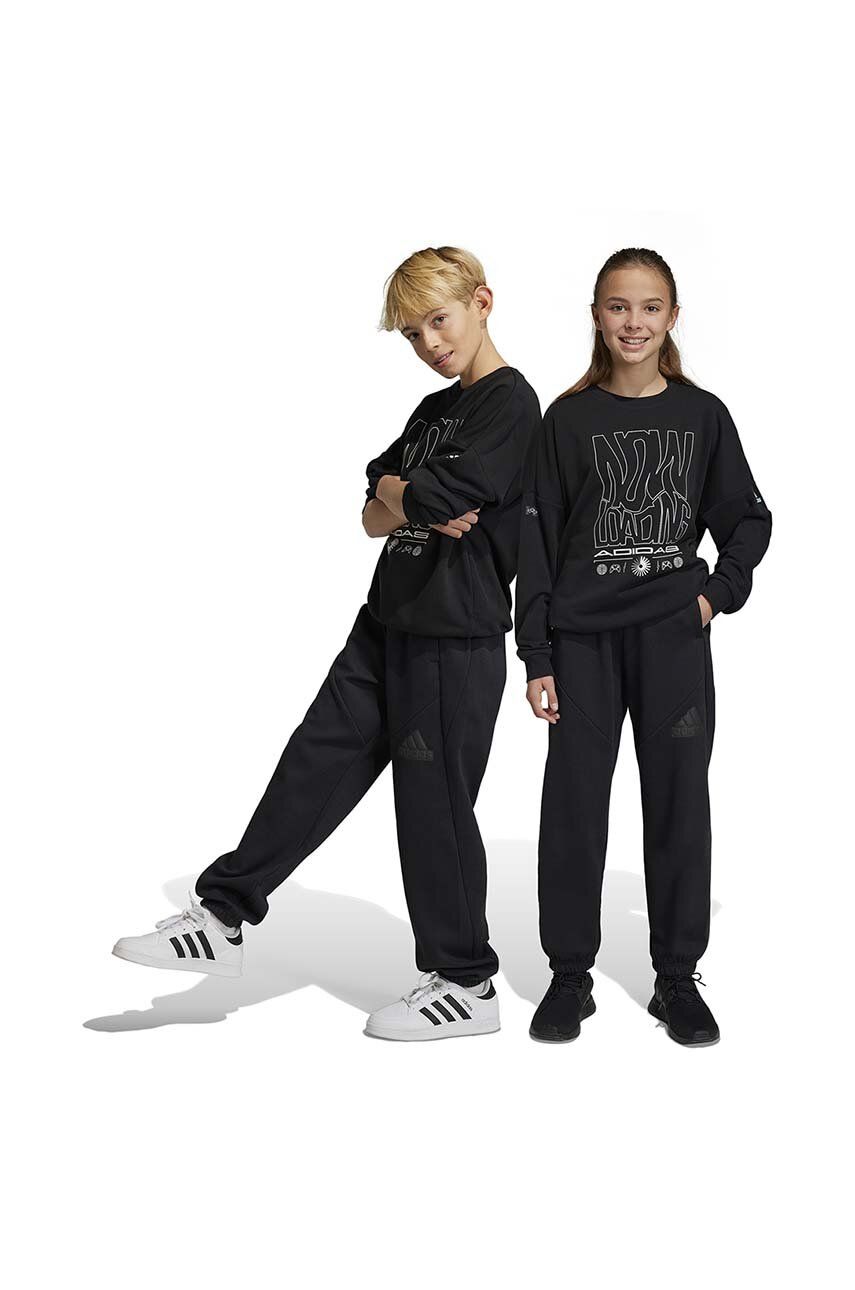 adidas pantaloni de trening pentru copii U FI LOGO culoarea negru, neted
