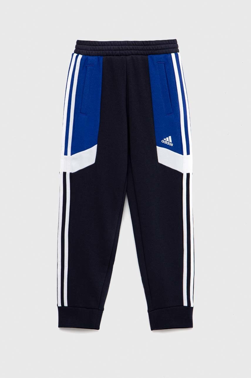 Adidas pantaloni de trening pentru copii u 3s cb pant culoarea albastru marin, modelator