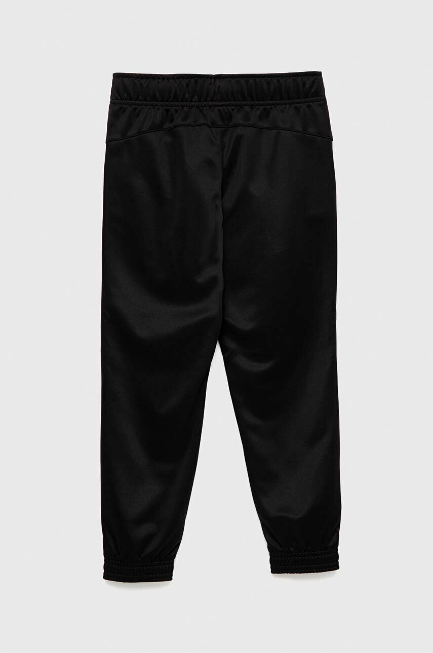Детские спортивные штаны Puma ACTIVE Tricot Pants cl B цвет чёрный с принтом