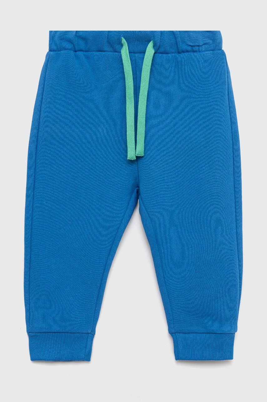 United Colors of Benetton pantaloni de trening din bumbac pentru copii neted
