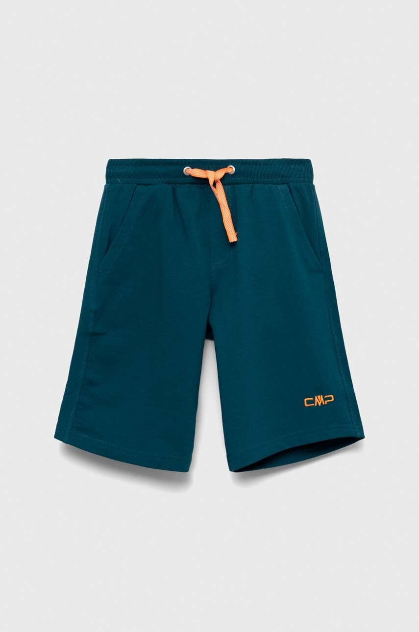 CMP pantaloni scurti copii culoarea verde, neted