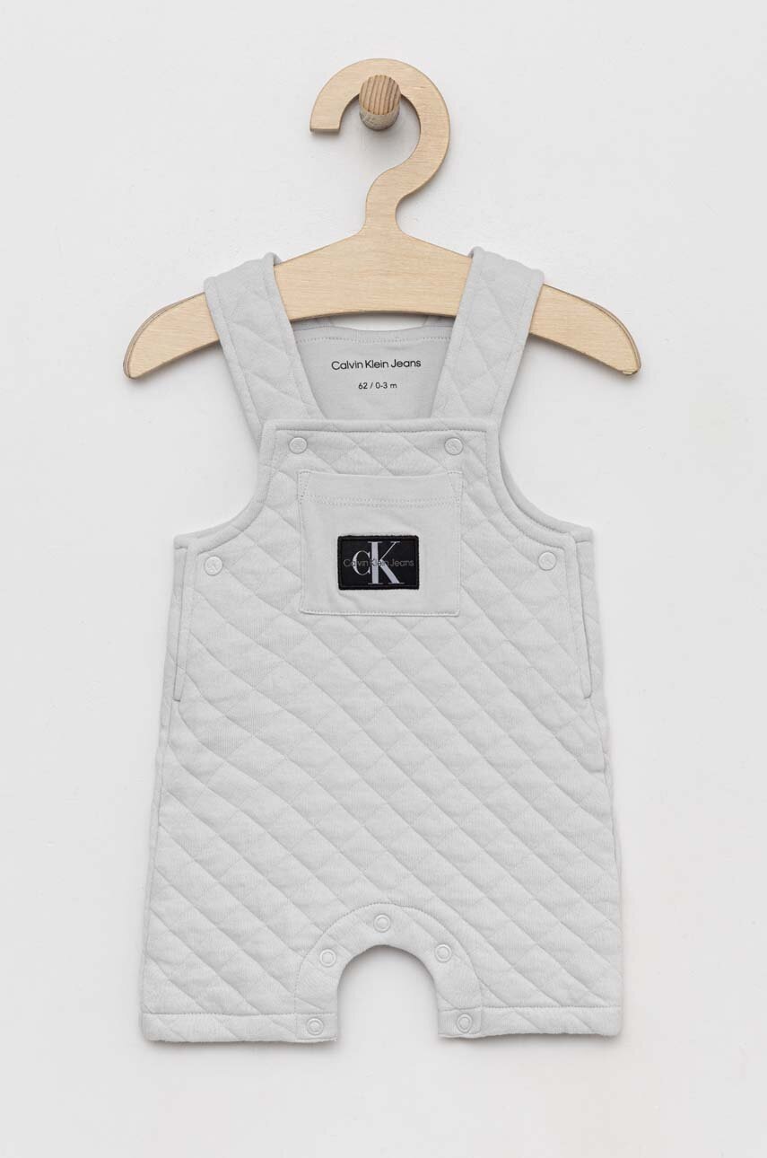 

Бебешки къс гащеризон Calvin Klein Jeans, Сив