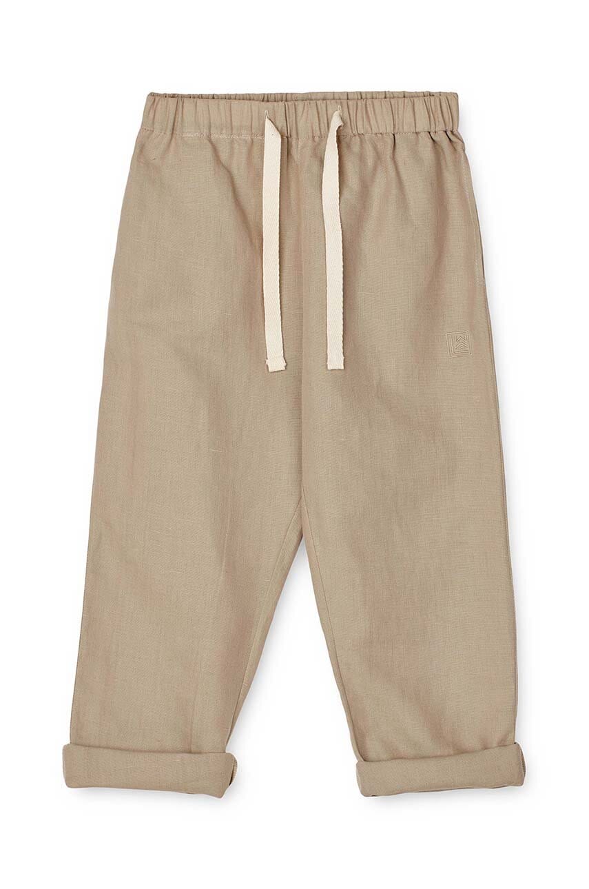 Liewood pantaloni copii culoarea bej, neted Liewood pantaloni copii culoarea bej, neted