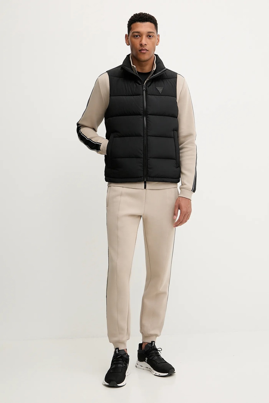 Спортивные штаны Guess цвет бежевый с принтом