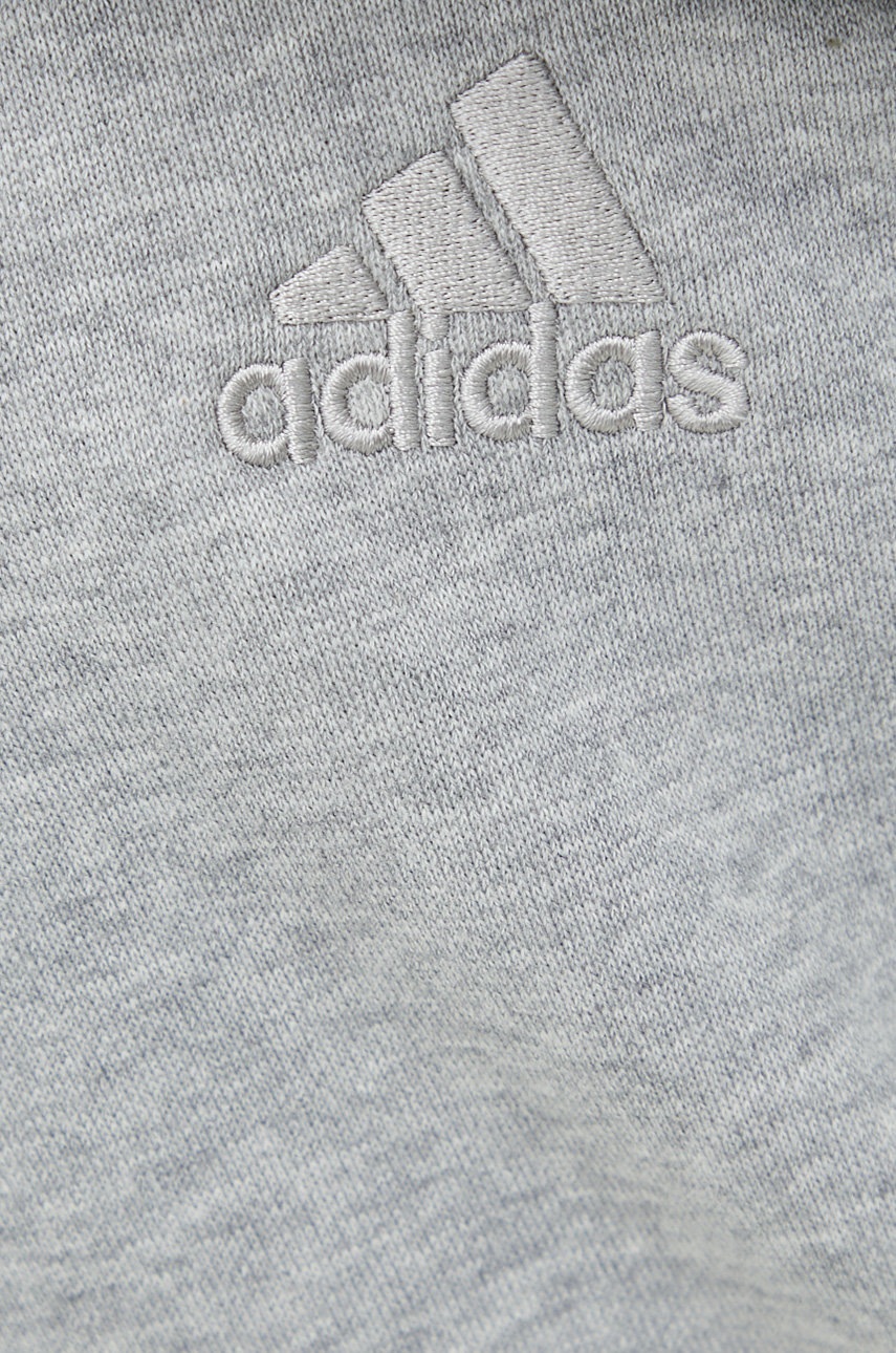 Бавовняні спортивні штани adidas чоловічі колір сірий з принтом 