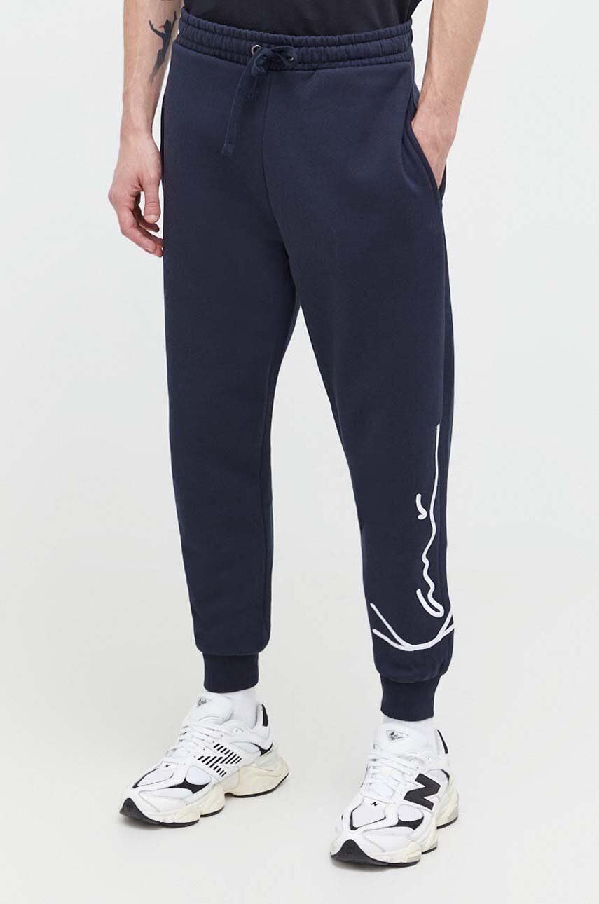 Karl Kani pantaloni de trening culoarea albastru marin, cu imprimeu