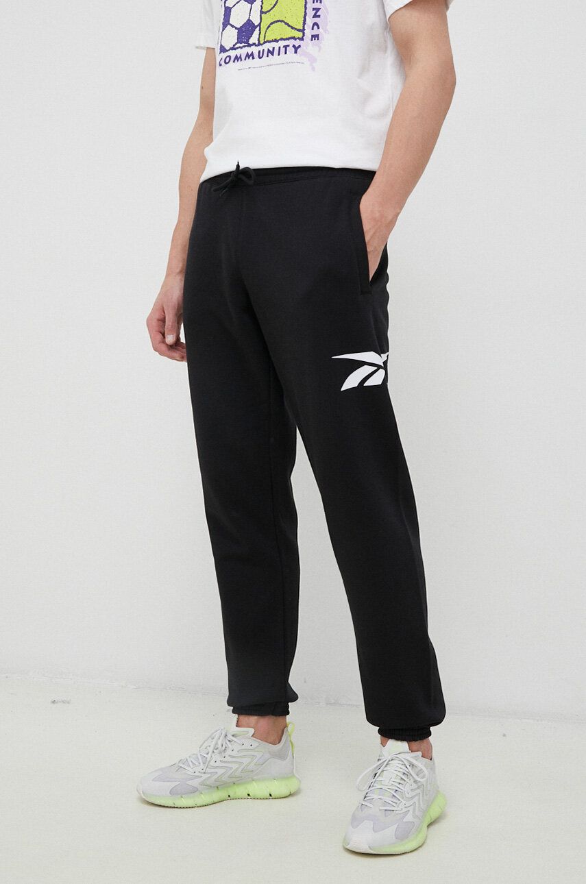 Reebok Classic pantaloni de trening culoarea negru, cu imprimeu