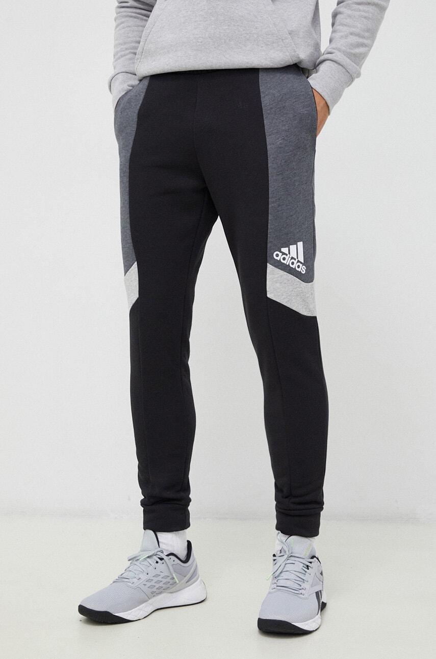 Adidas pantaloni de trening culoarea negru, modelator