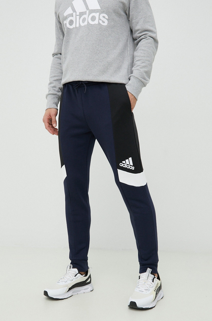 Adidas Pantaloni De Trening Barbati, Culoarea Albastru Marin, Modelator