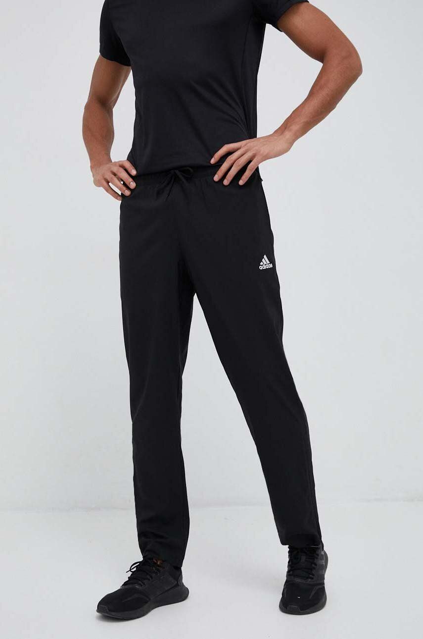adidas pantaloni de antrenament Essentials Stanford culoarea negru, cu imprimeu