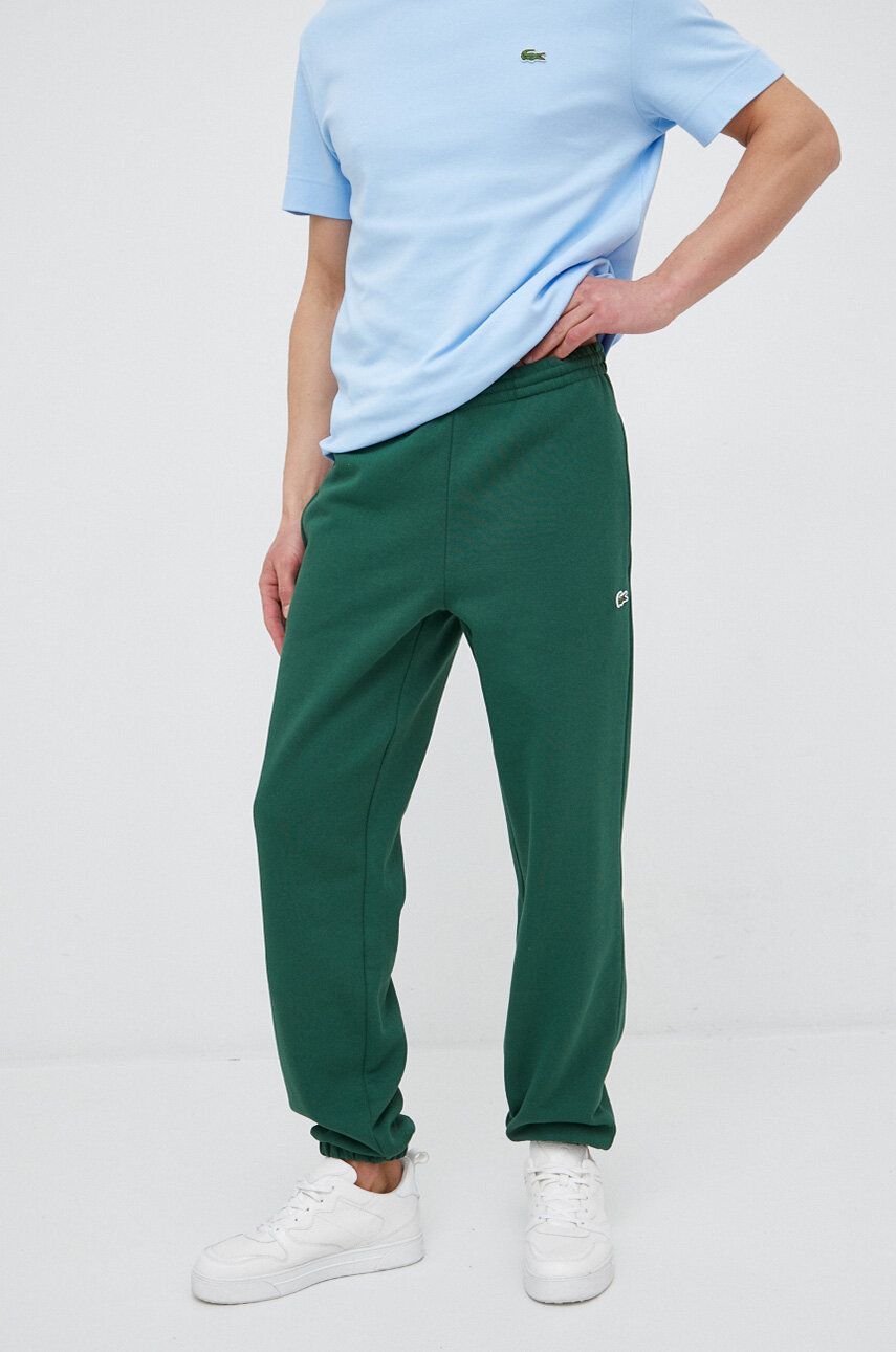 Lacoste pantaloni de trening culoarea verde, melanj
