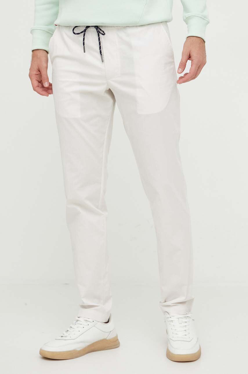 Levně Bavlněné kalhoty Tommy Hilfiger bílá barva, jednoduché