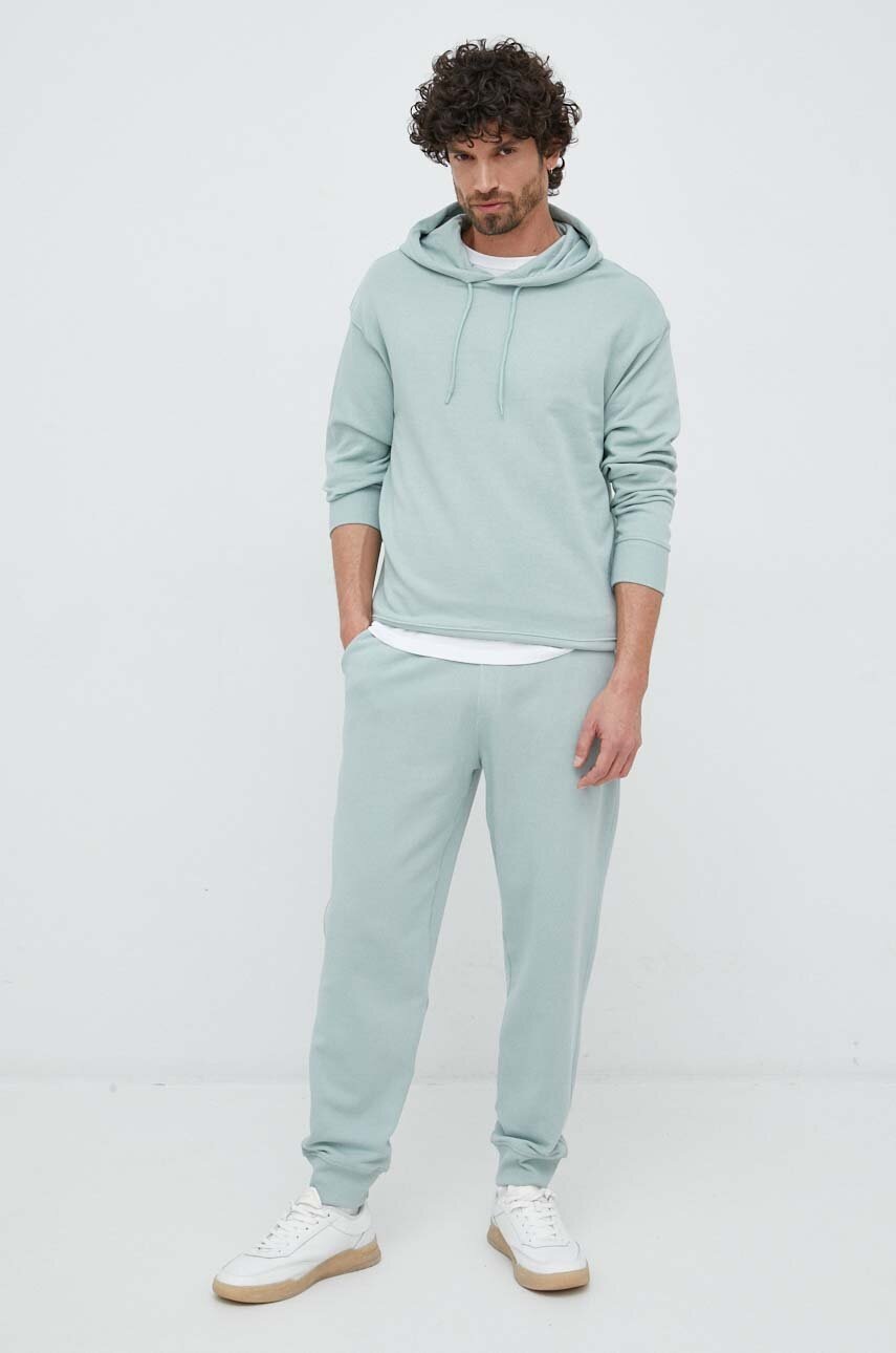 

Бавовняні спортивні штани United Colors of Benetton колір бірюзовий однотонні