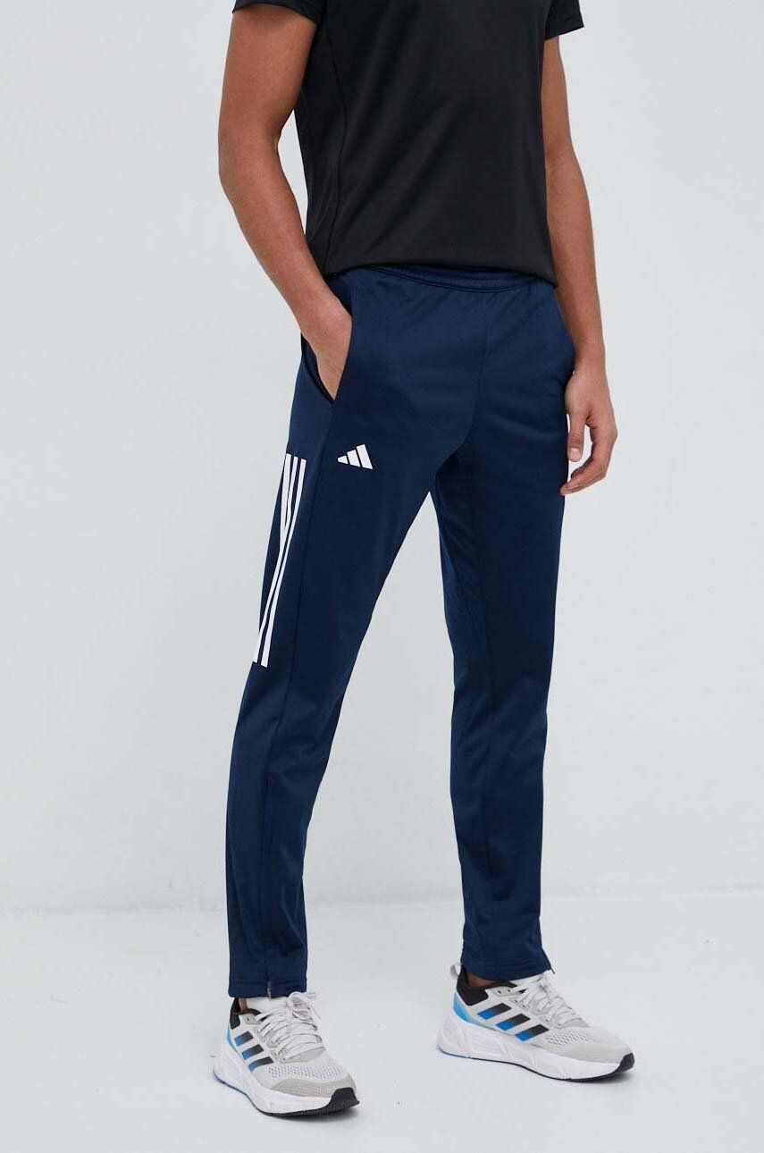 Tréninkové kalhoty adidas Performance 3 Stripes tmavomodrá barva, s potiskem - námořnická modř - 
