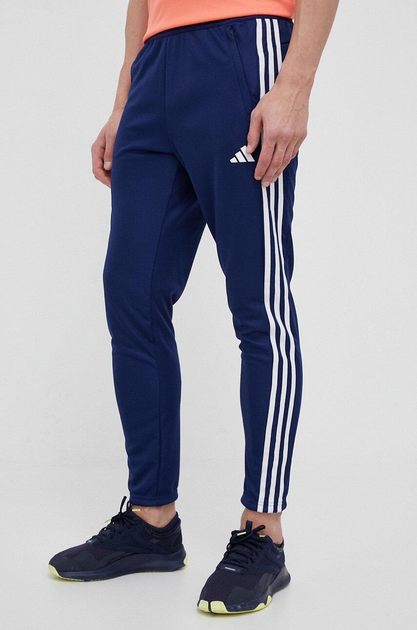 Adidas Performance Pantaloni De Antrenament Train Essentials 3-stripes Culoarea Albastru Marin, Cu Imprimeu