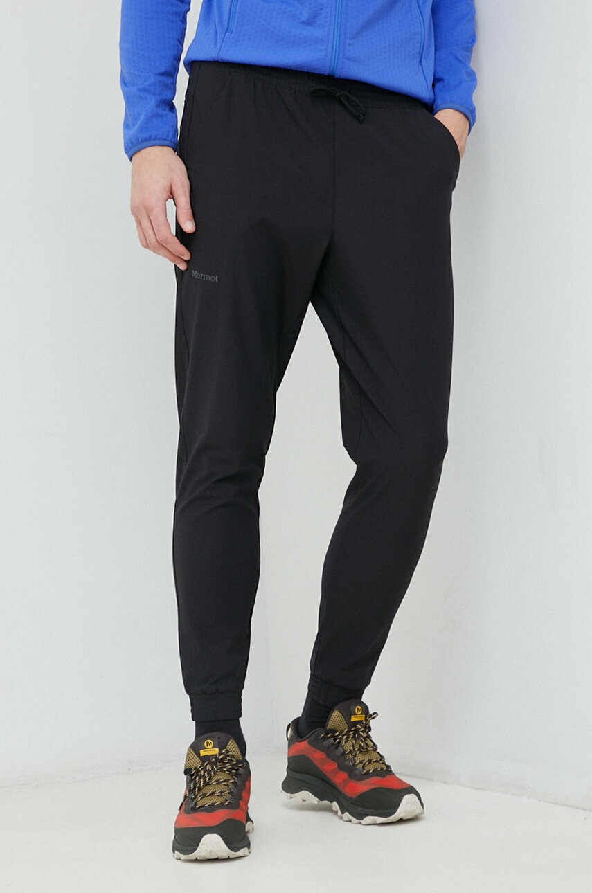 Marmot Pantaloni De Exterior Elche Culoarea Negru, Neted