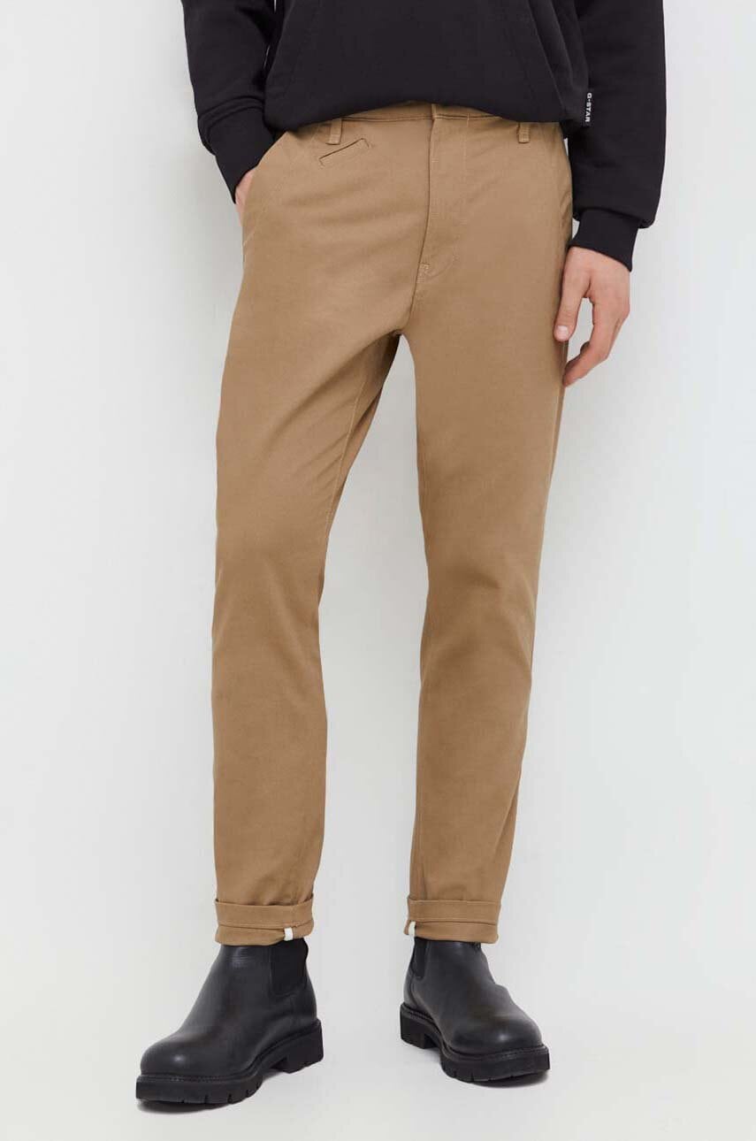 G-Star Raw pantaloni barbati, culoarea gri, cu fason chinos