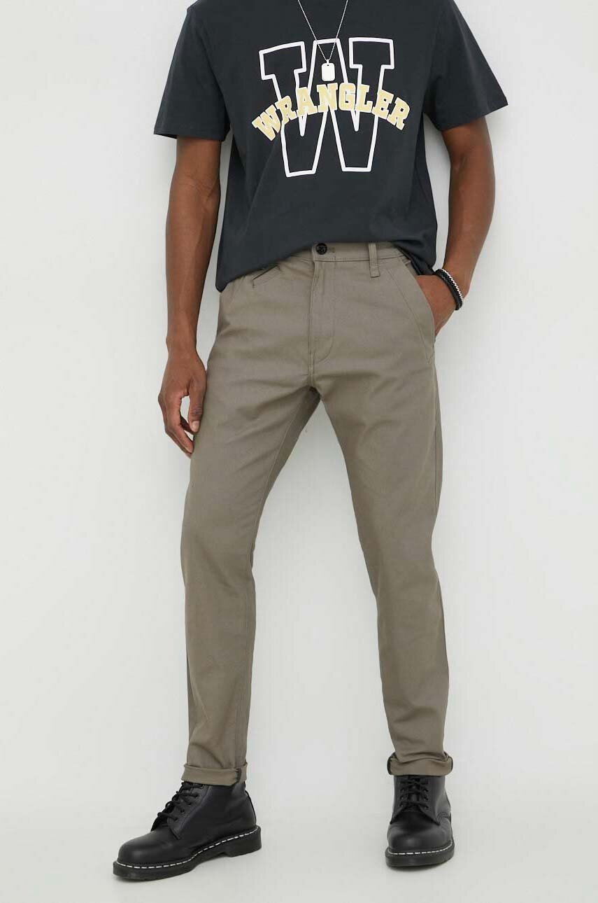 

Штани G-Star Raw чоловічі колір коричневий фасон chinos