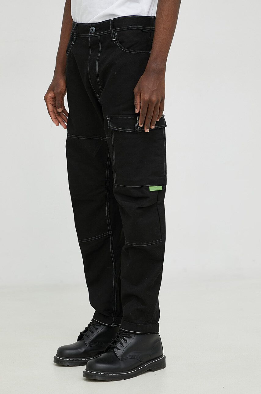 G-Star Raw pantaloni Barbati, culoarea negru, cu fason cargo