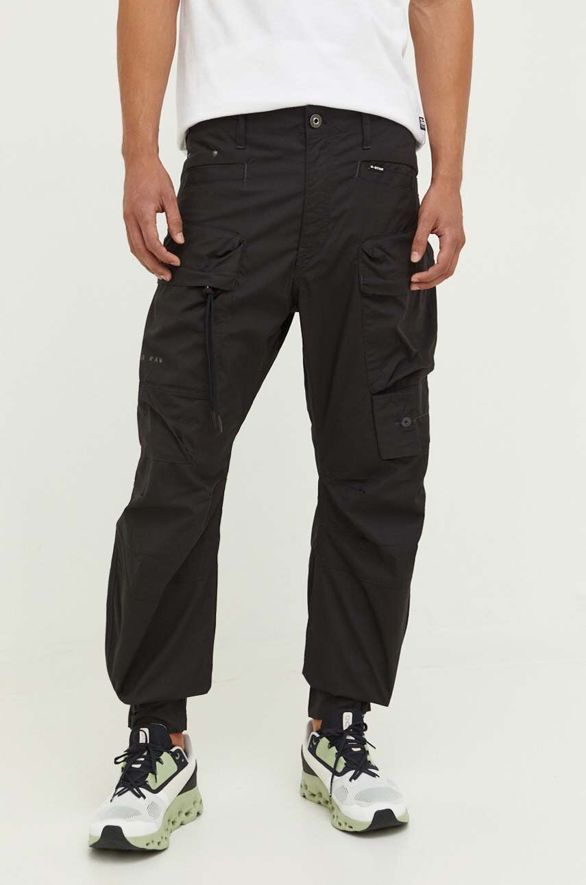 G-star Raw Pantaloni Barbati, Culoarea Negru, Cu Fason Cargo