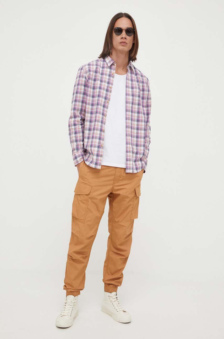 E-shop Bavlněné kalhoty G-Star Raw hnědá barva, jednoduché