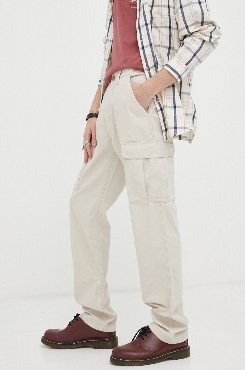 Wrangler pantaloni de bumbac Casey Jones Cargo culoarea bej, drept answear.ro imagine noua