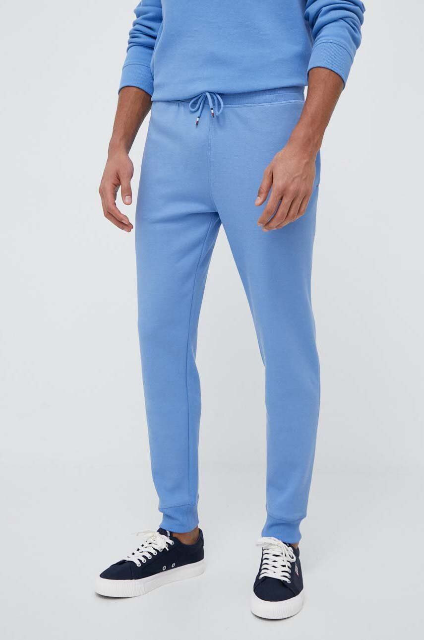Kalhoty Tommy Hilfiger - modrá -  83 % Bavlna