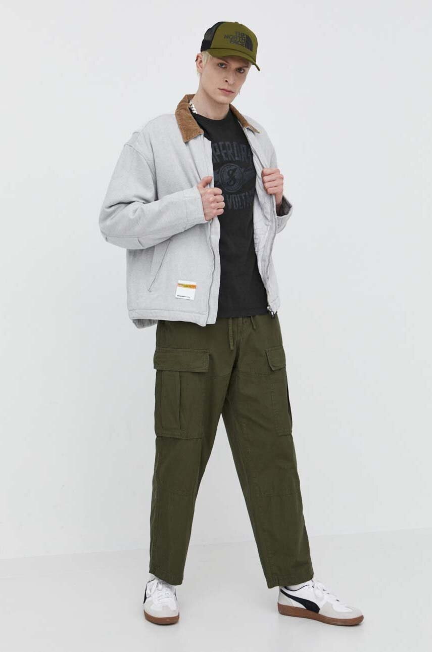 Βαμβακερό παντελόνι DC χρώμα: πράσινο, ADYNP03077 φωτογραφία