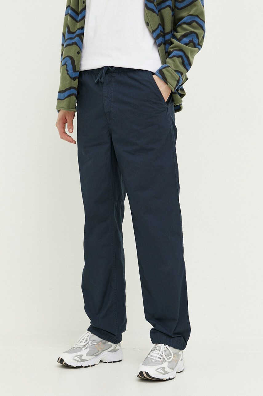 Superdry Pantaloni De Bumbac Culoarea Albastru Marin, Drept