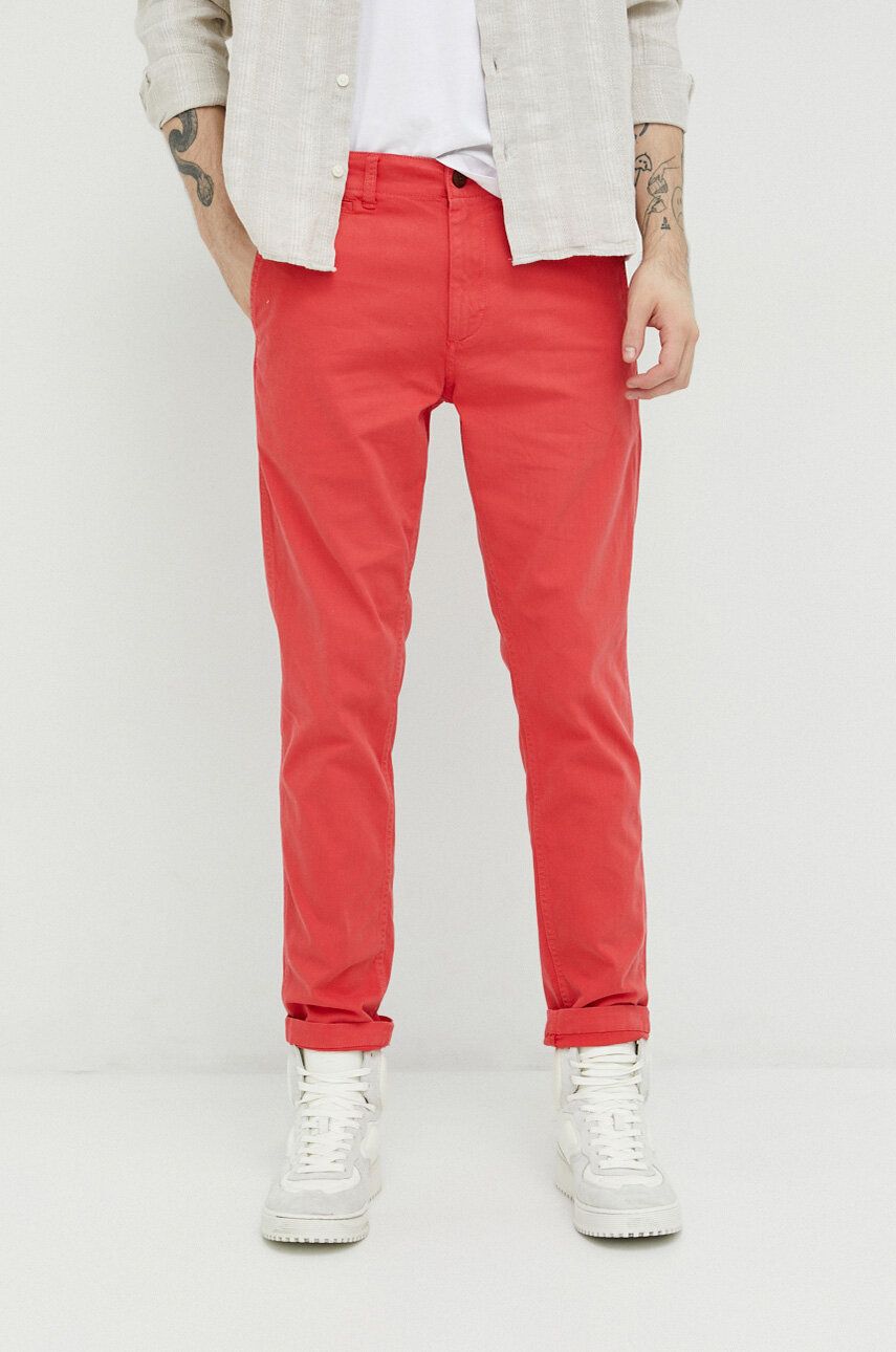 Superdry Pantaloni Barbati, Culoarea Roz, Mulata