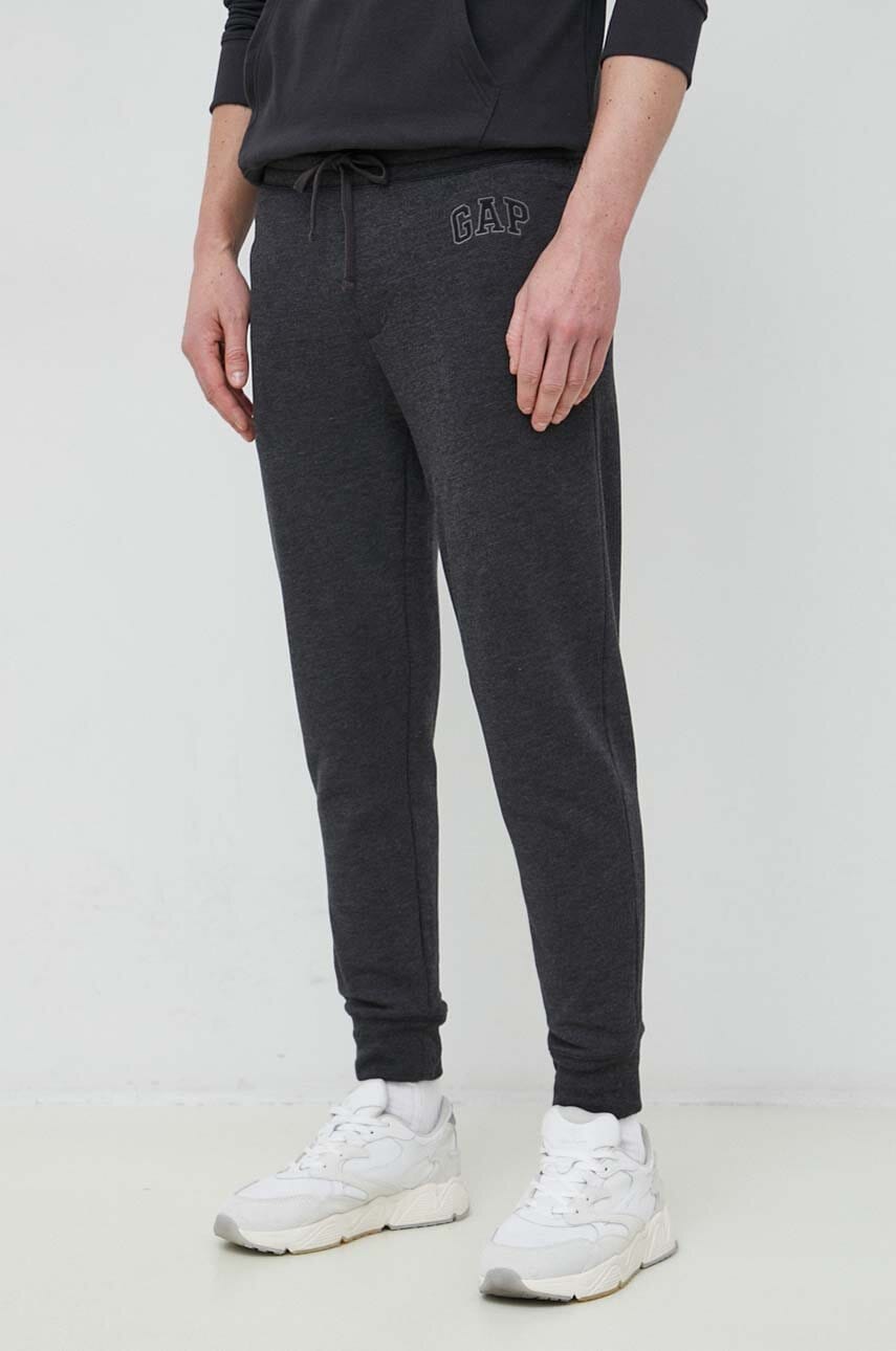 GAP pantaloni de trening culoarea gri, cu imprimeu