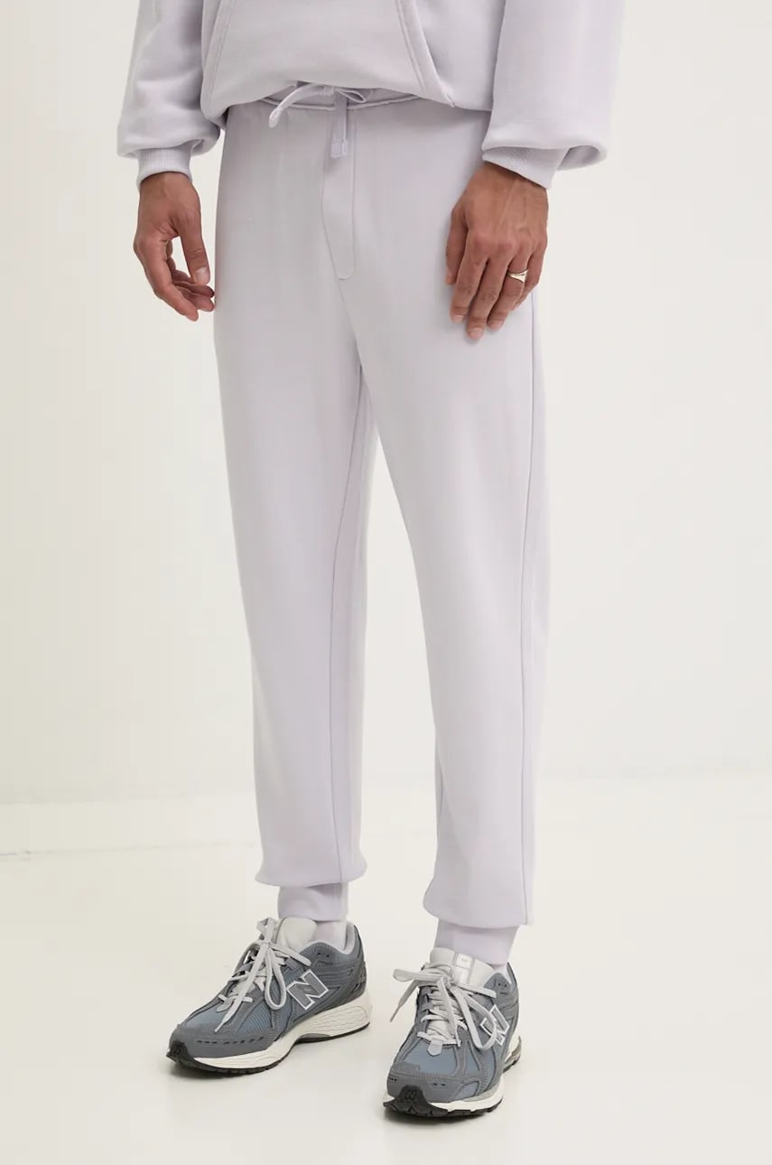 HUGO pantaloni de trening din bumbac culoarea violet, neted, 50489617