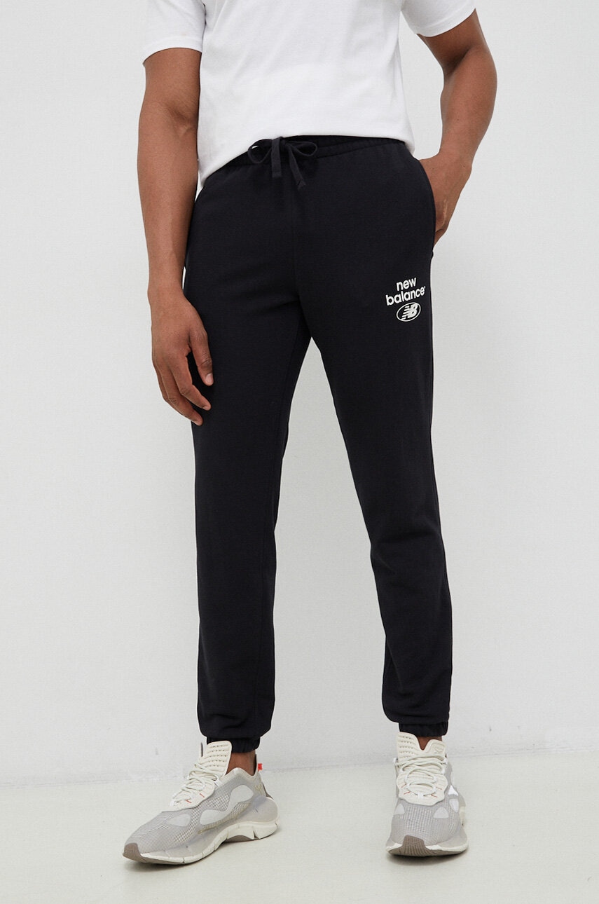 New Balance Pantaloni De Trening Culoarea Negru, Cu Imprimeu Mp31515bk-5bk