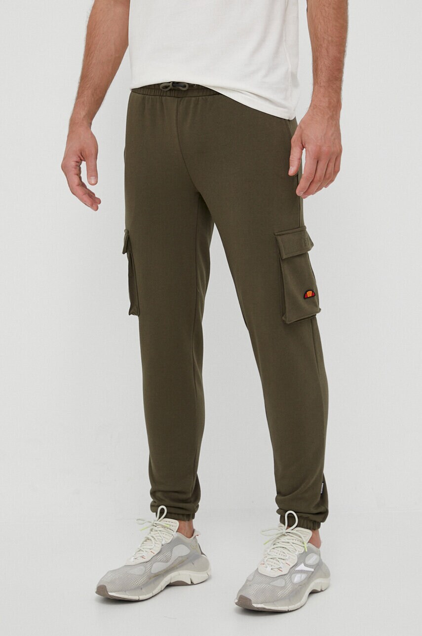 Ellesse pantaloni de trening culoarea verde, cu imprimeu