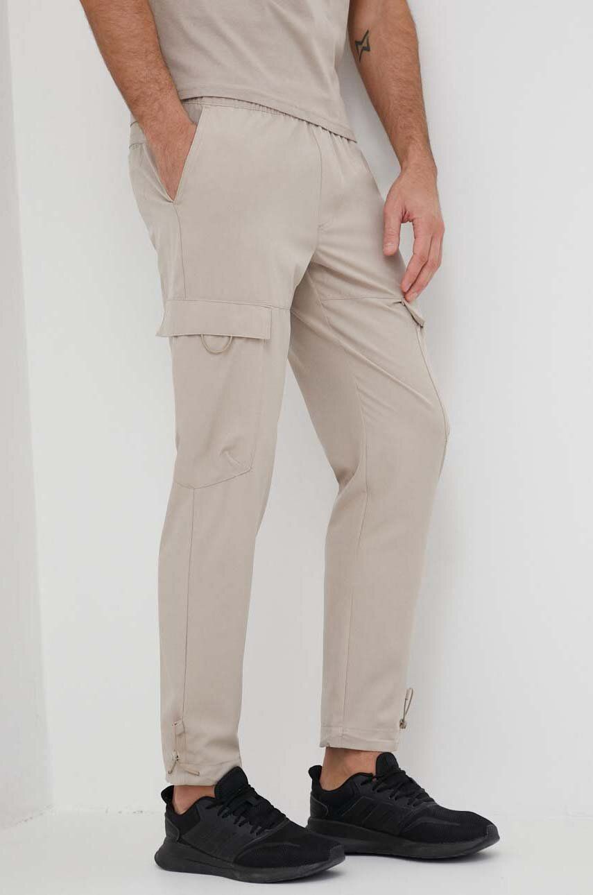 Kalhoty 4F pánské, béžová barva, ve střihu cargo - béžová -  93 % Polyester
