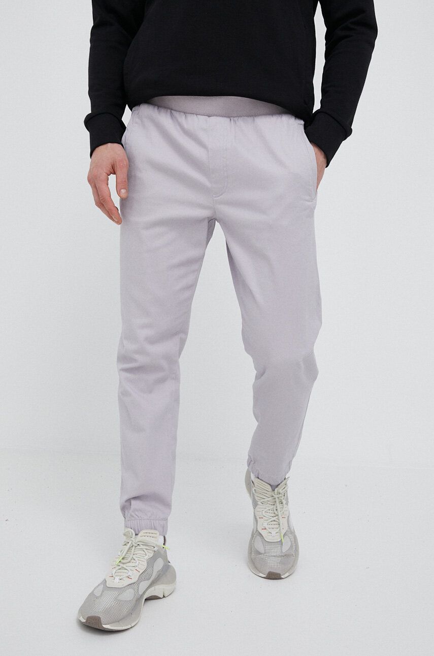Kalhoty 4F pánské, růžová barva, hladké - růžová -  Hlavní materiál: 98 % Bavlna