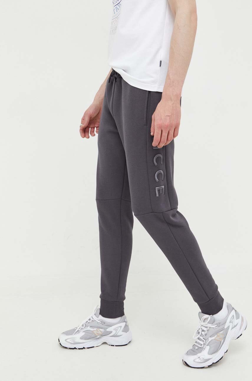 Nicce Pantaloni De Trening Culoarea Gri, Cu Imprimeu