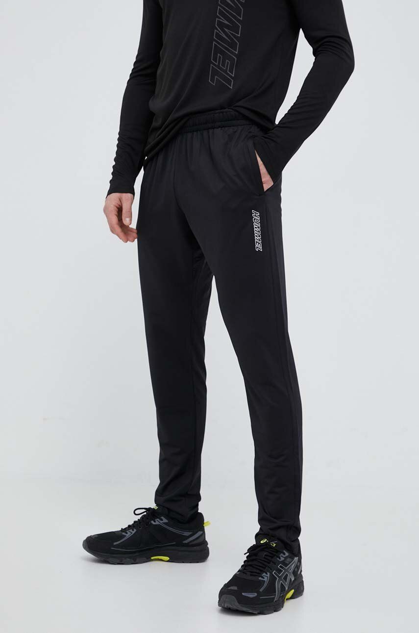 Hummel pantaloni de antrenament Strength culoarea negru, cu imprimeu