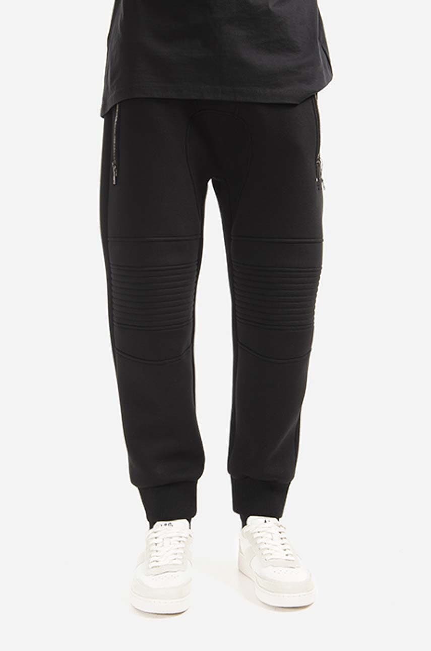 Neil Barett pantaloni de trening Skinny Low Rise Swatpants culoarea negru, uni BJP002BH.S505C.01-black Neil Barett pantaloni de trening Skinny Low Rise Swatpants culoarea negru, uni BJP002BH.S505C.01-black