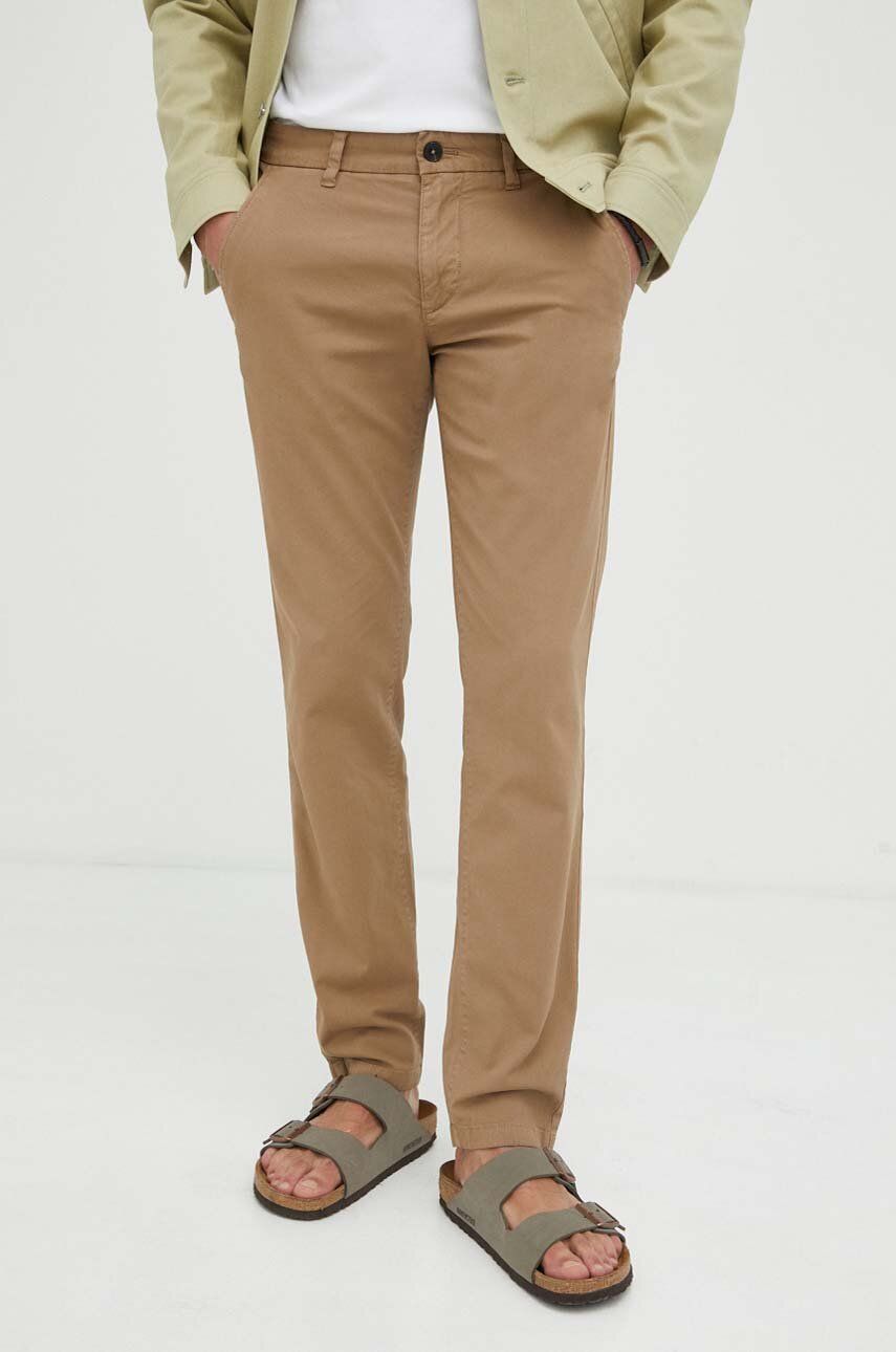 Marc O’Polo pantaloni barbati, culoarea maro, drept answear.ro