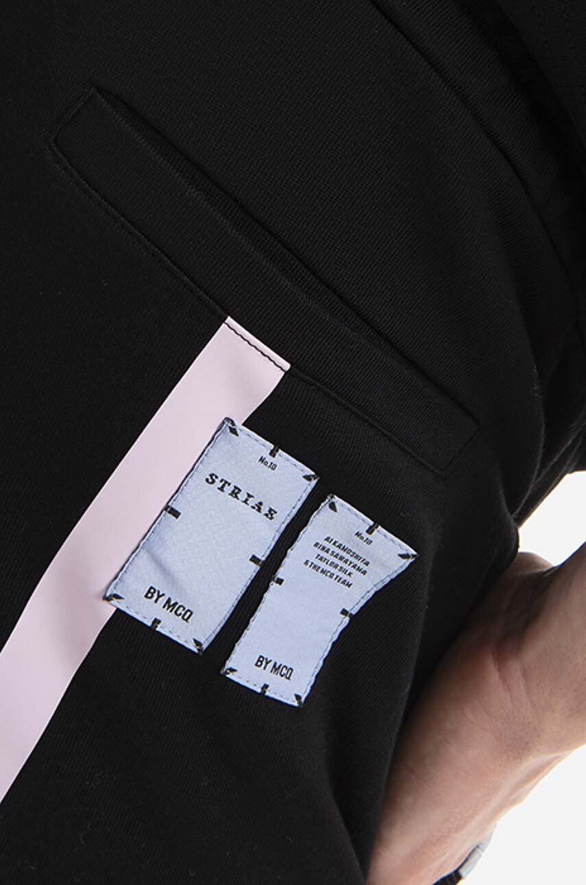 Бавовняні спортивні штани MCQ Taped колір чорний візерунок 647262RST771000-BLACK 
