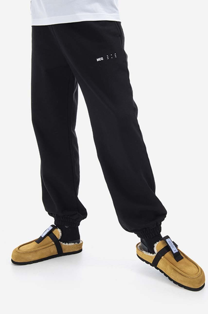 MCQ pantaloni de trening din bumbac culoarea negru, uni 647262RST931000-BLACK MCQ pantaloni de trening din bumbac culoarea negru, uni 647262RST931000-BLACK