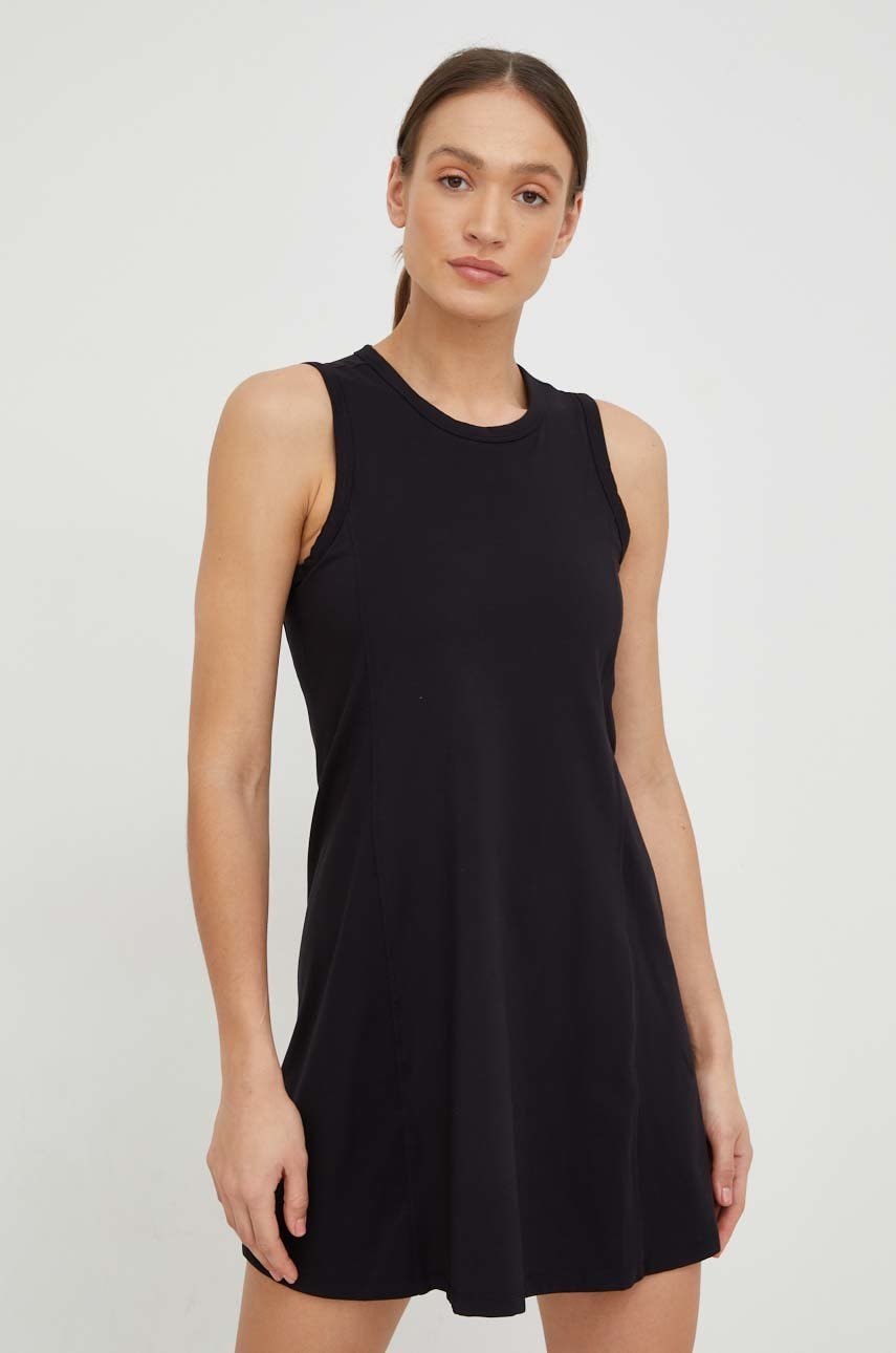 Dkny rochie culoarea negru, midi, mulata