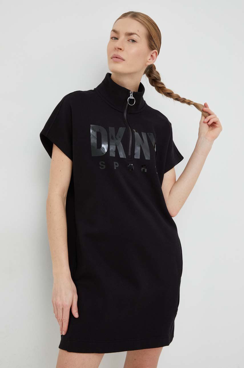 Šaty Dkny černá barva, mini, oversize, DP2D4040
