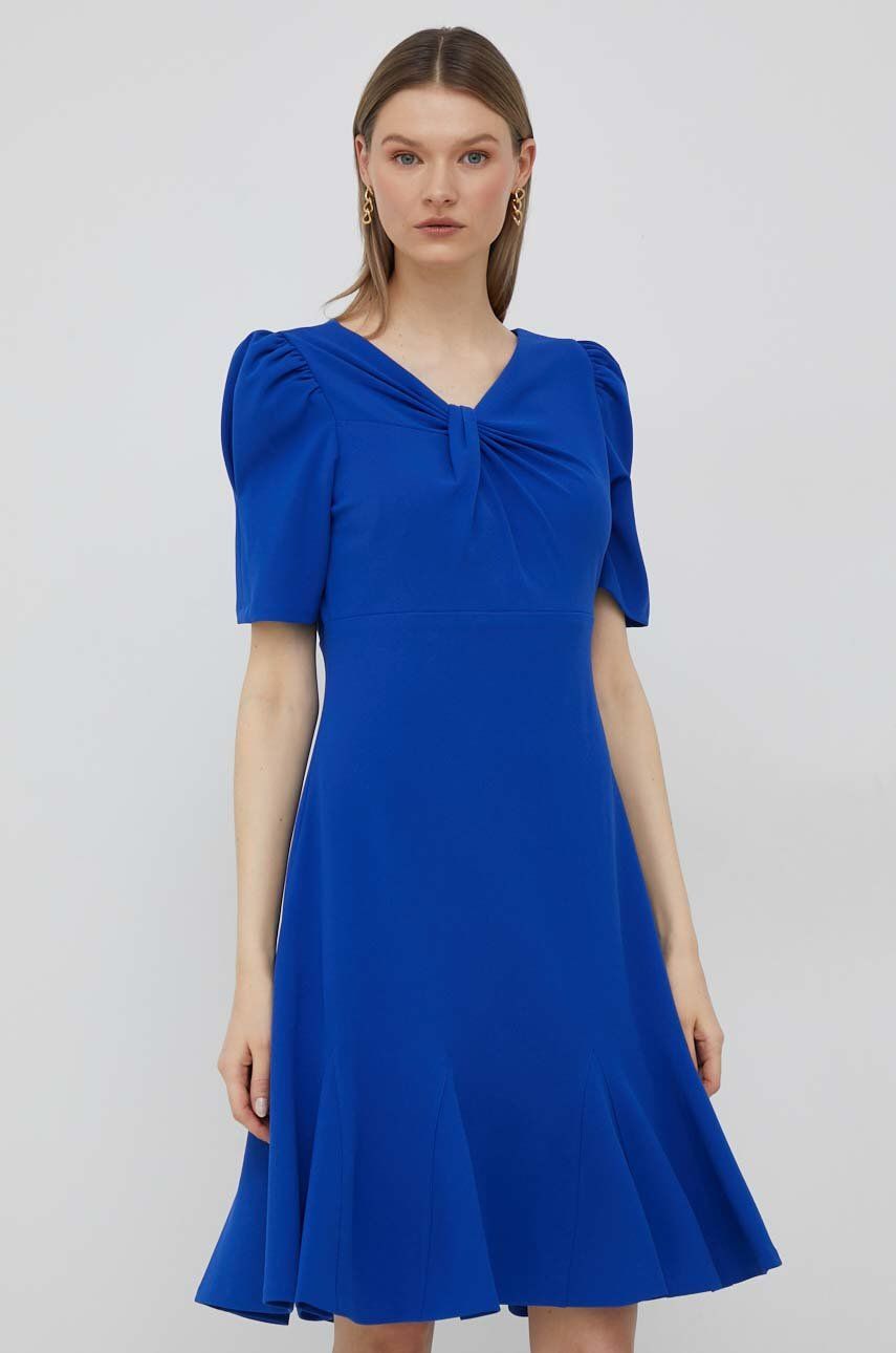 Dkny rochie culoarea albastru marin, mini, evazati