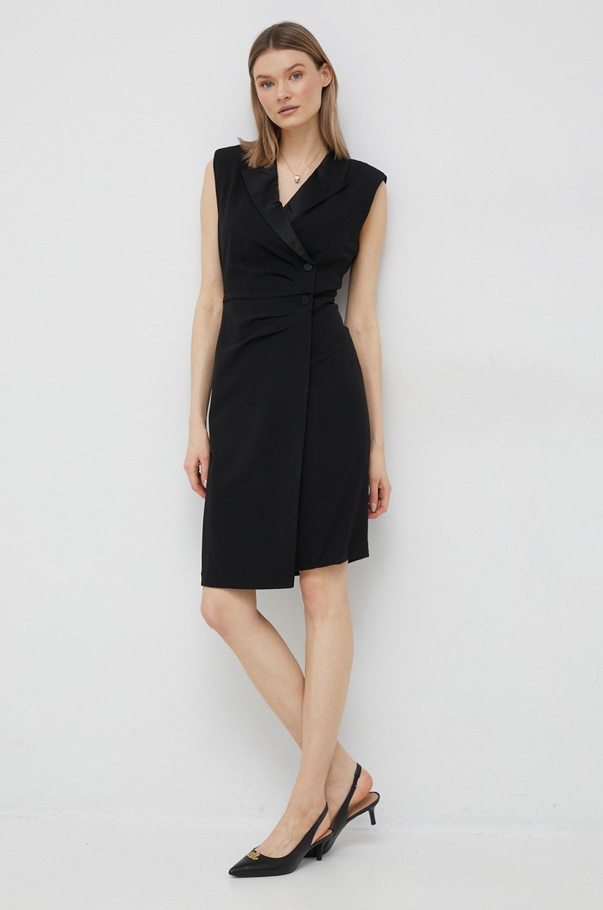 Dkny rochie culoarea negru, mini, drept