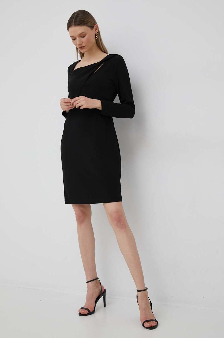 Dkny rochie culoarea negru, mini, drept